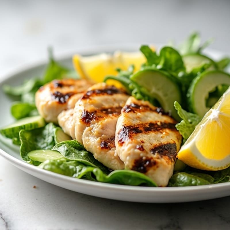 Grilled Chicken Salad with Crisp Cucumber and Lemon Vinaigrette