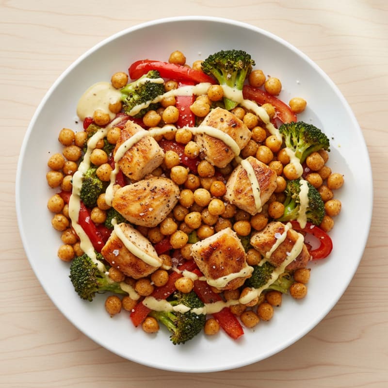 Zesty Roasted Chickpea & Veggie Bowl