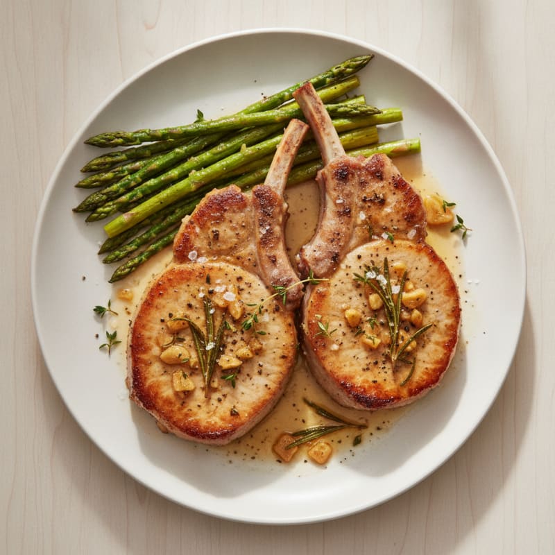 Garlic Herb Roasted Pork Chops