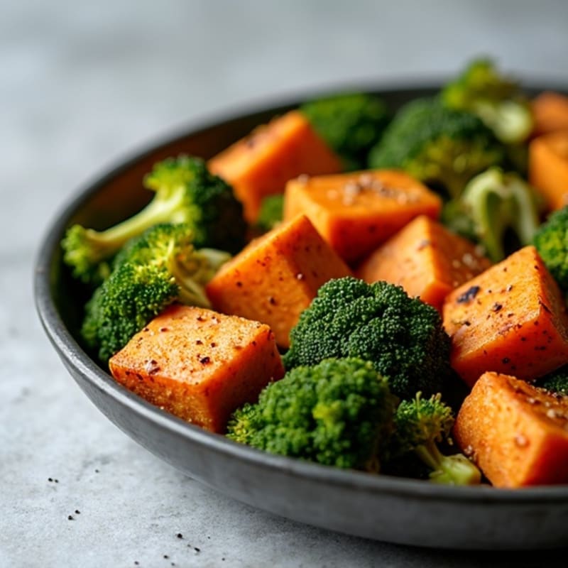 Sheet Pan Crispy Tofu with Roasted Broccoli and Sweet Potatoes