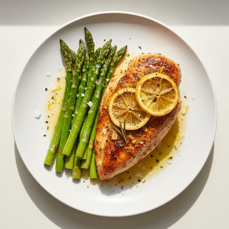 Lemon-Herb Roasted Chicken with Asparagus