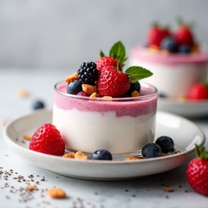 Silky Greek Yogurt Protein Mousse with Berries