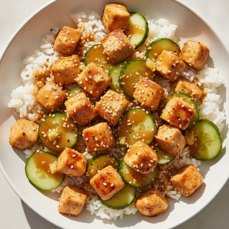 Chicken and Cucumber Rice Bowl