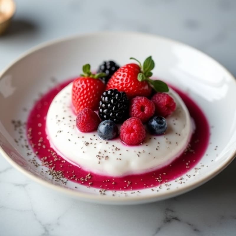 Silky Greek Yogurt Protein Mousse with Mixed Berries