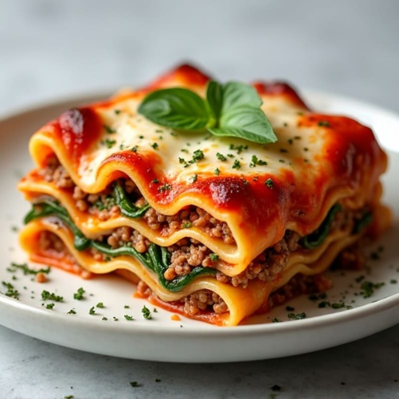 Lean Ground Beef and Veggie Lasagna Bake