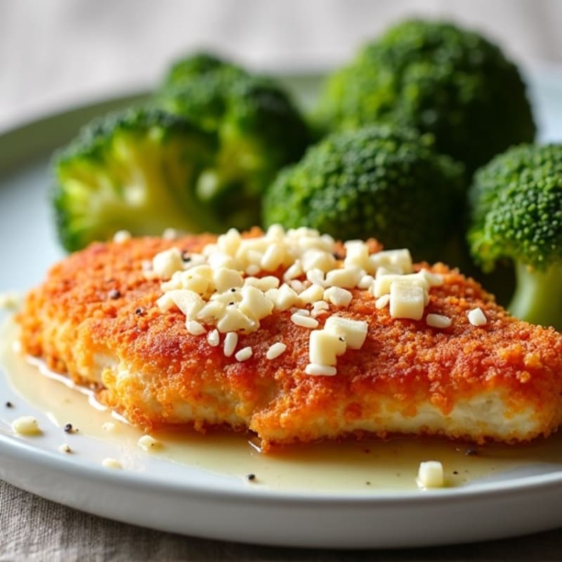Crispy Chicken Parmesan with Roasted Broccoli