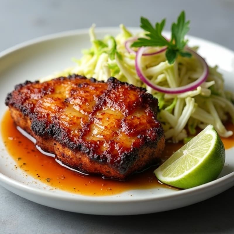 Crispy Slow-Cooked Pork with Fresh Cabbage Slaw and Lime