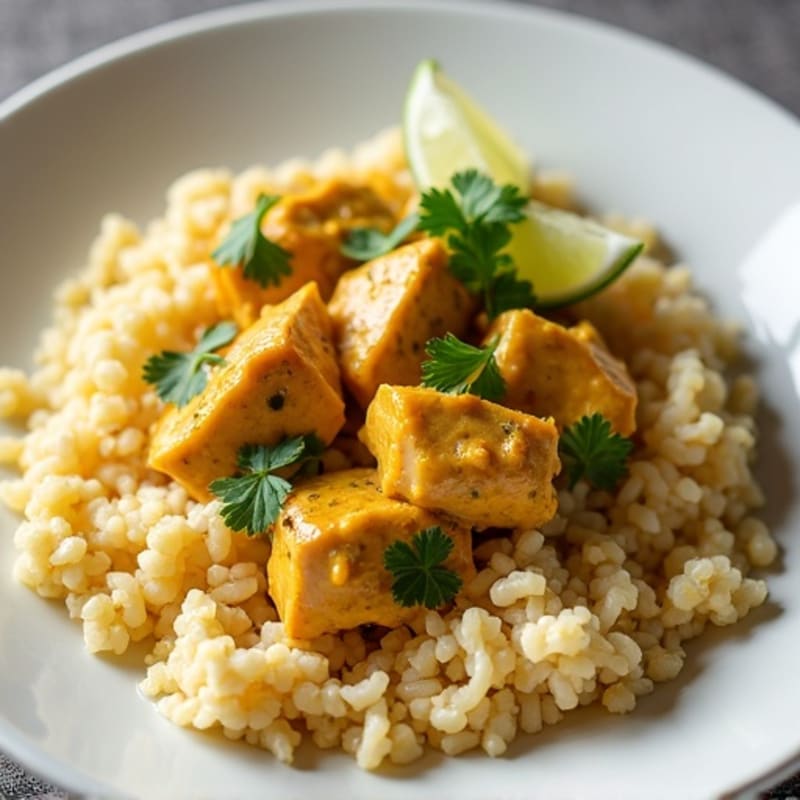 Creamy Coconut Chicken Curry with Cauliflower Rice