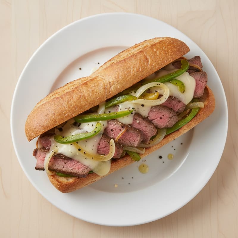 Classic Philly Cheesesteak Sandwich