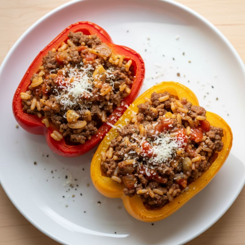Savory Beef and Rice Stuffed Peppers
