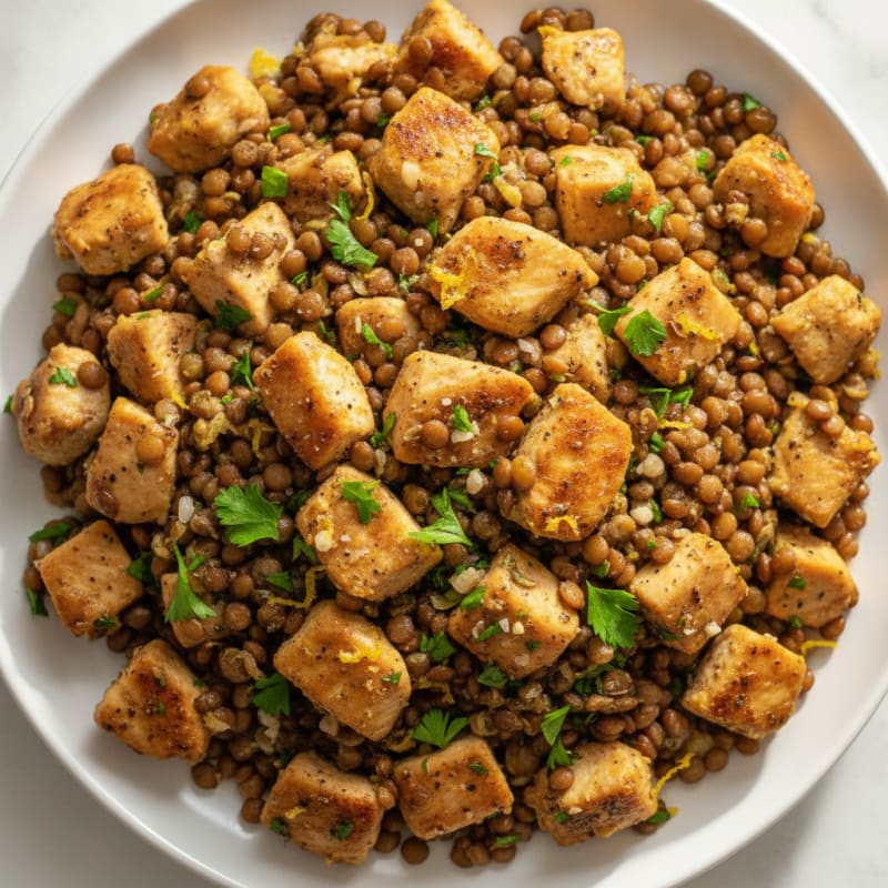 Lemon Herb Roasted Lentils