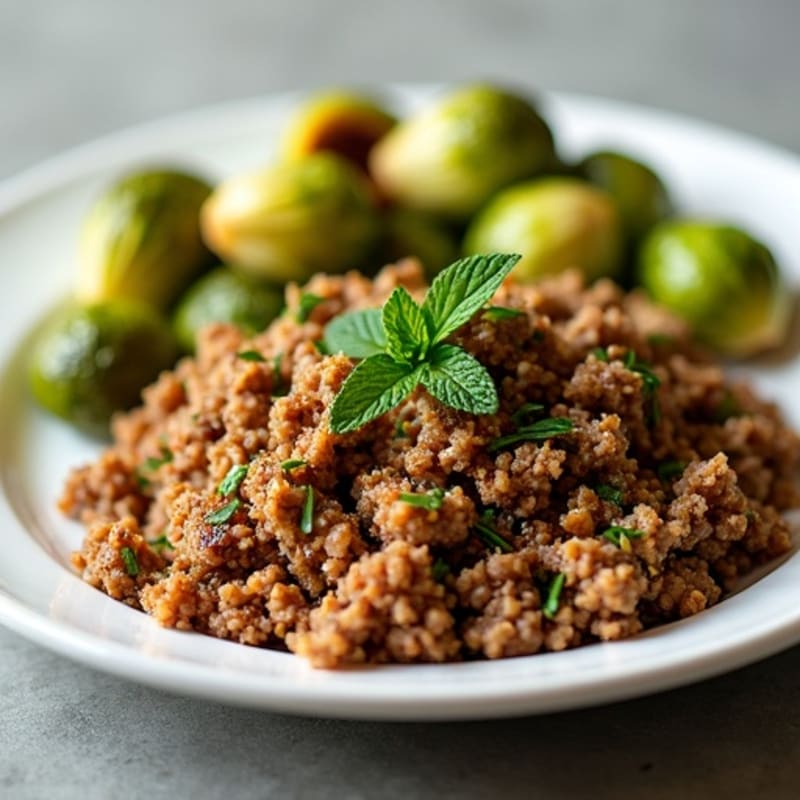 Lemon-Herb Lamb Mince with Roasted Brussels Sprouts