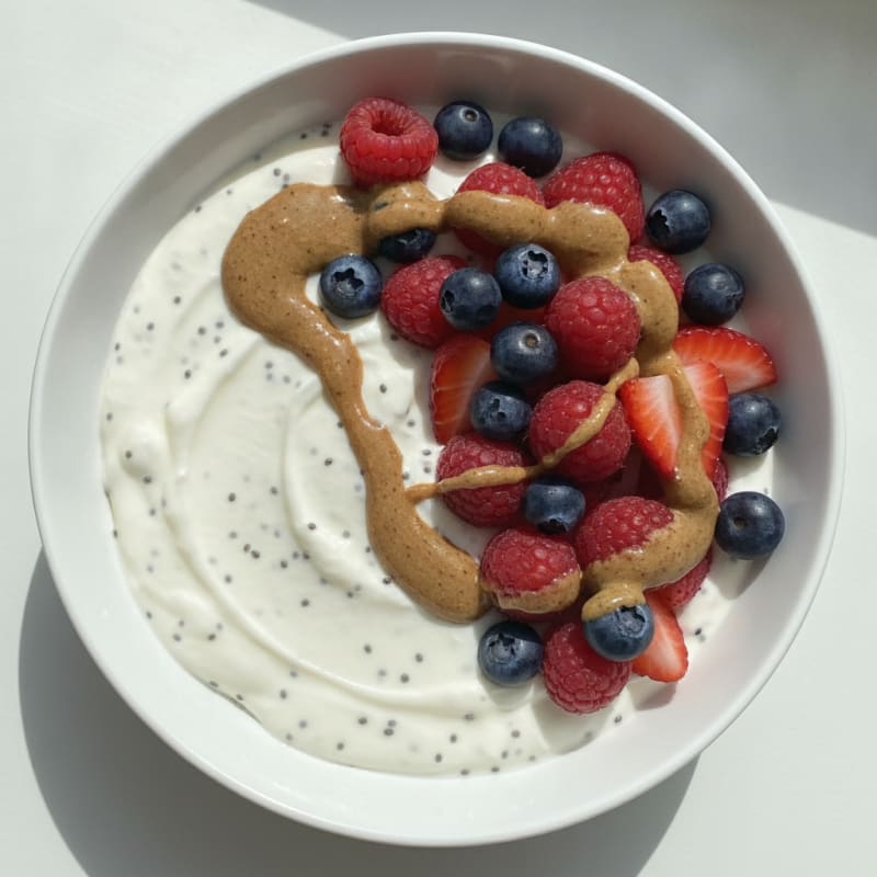 Silky Greek Yogurt Protein Pudding with Berries