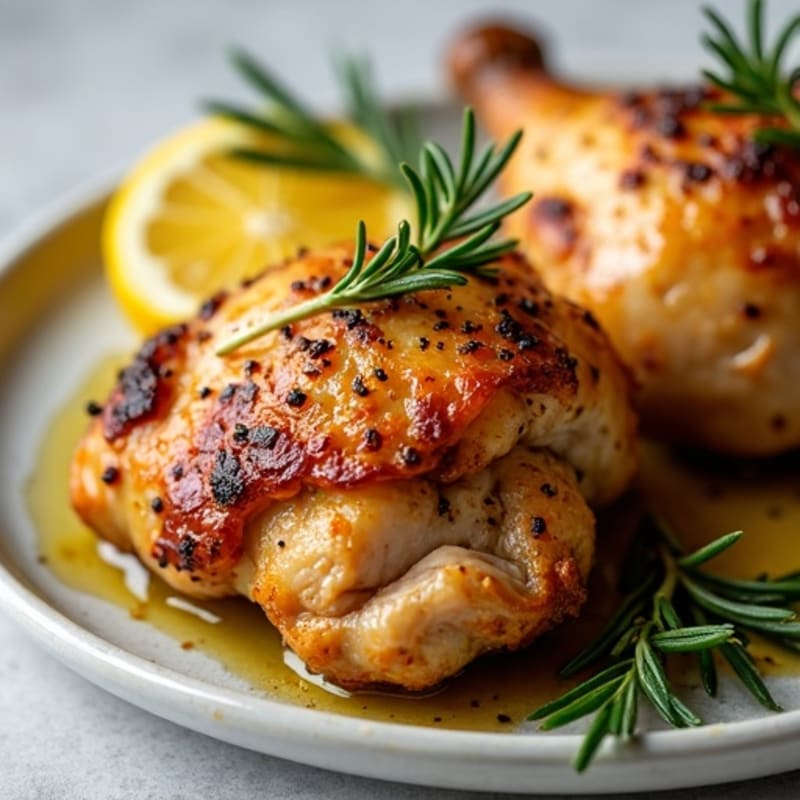 Crispy Herb-Roasted Chicken Thighs with Garlic