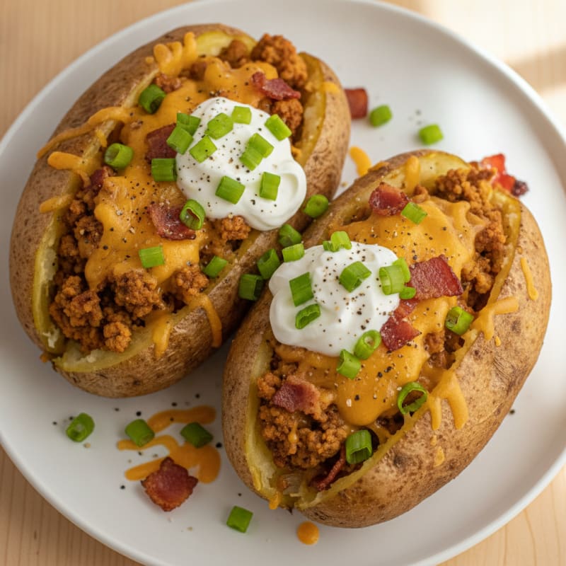 Bacon-Cheddar Stuffed Baked Potatoes