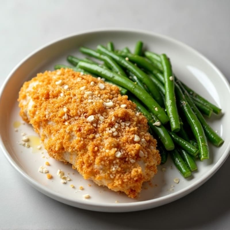 Crispy Parmesan Chicken with Roasted Green Beans