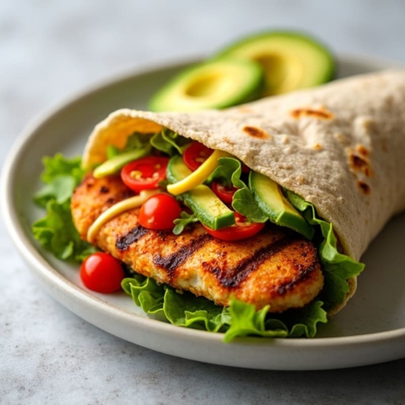 Crispy Grilled Chicken and Fresh Veggie Wrap