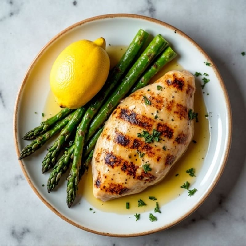 Lemon-Herb Grilled Chicken with Roasted Asparagus