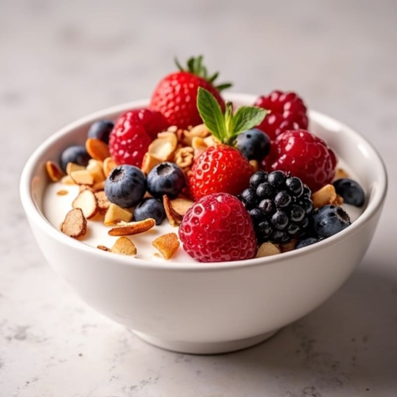 Protein-Packed Berry Yogurt Bowl with Honey-Almond Crunch