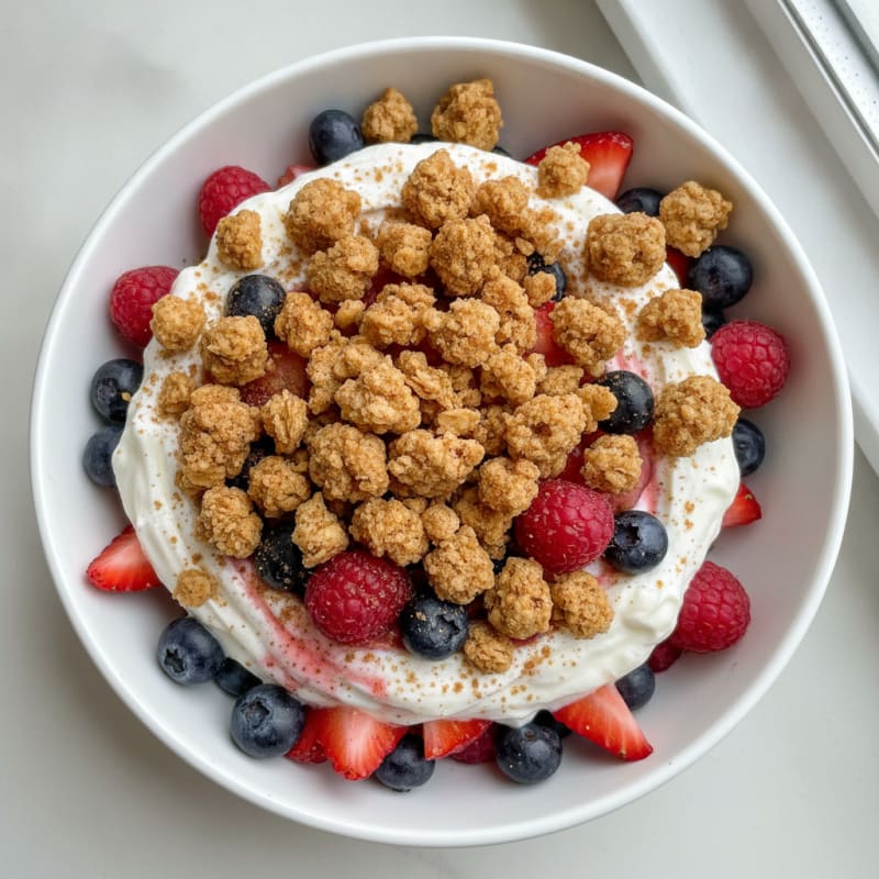 Creamy Greek Yogurt Parfait with Mixed Berries and Protein Granola