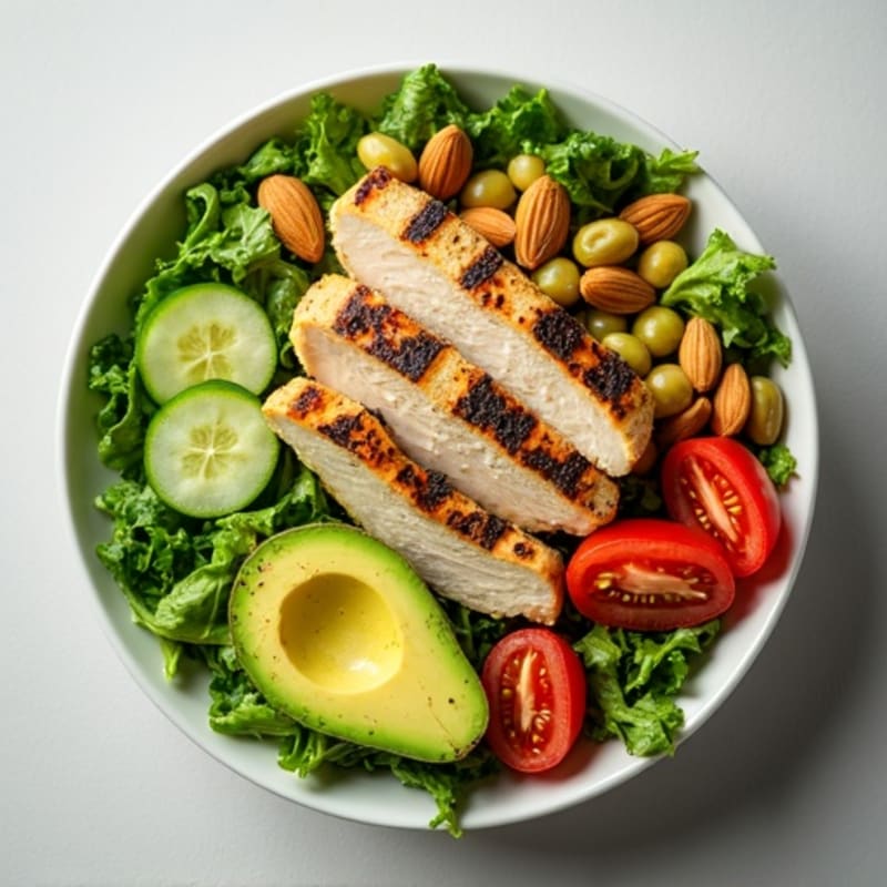 Avocado and Crisp Greens Salad Bowl