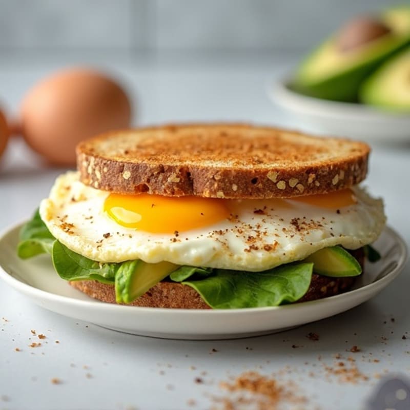 Fluffy Egg and Avocado Sandwich