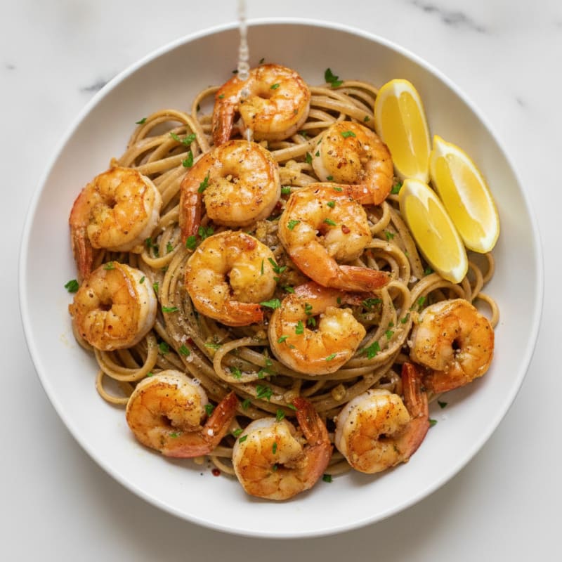 Garlic Butter Shrimp Scampi with Linguine