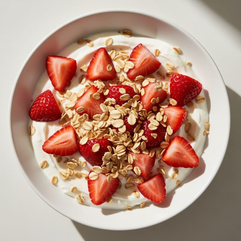 Creamy Greek-Style Coconut Yogurt with Fresh Berries and Oats