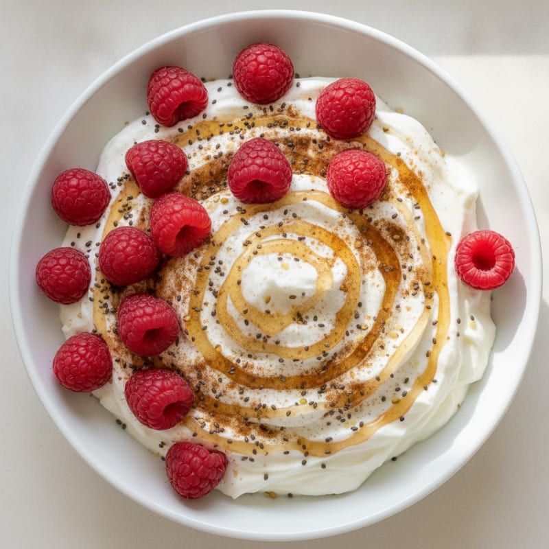 Creamy Greek Yogurt Bowl with Protein Powder and Fresh Berries