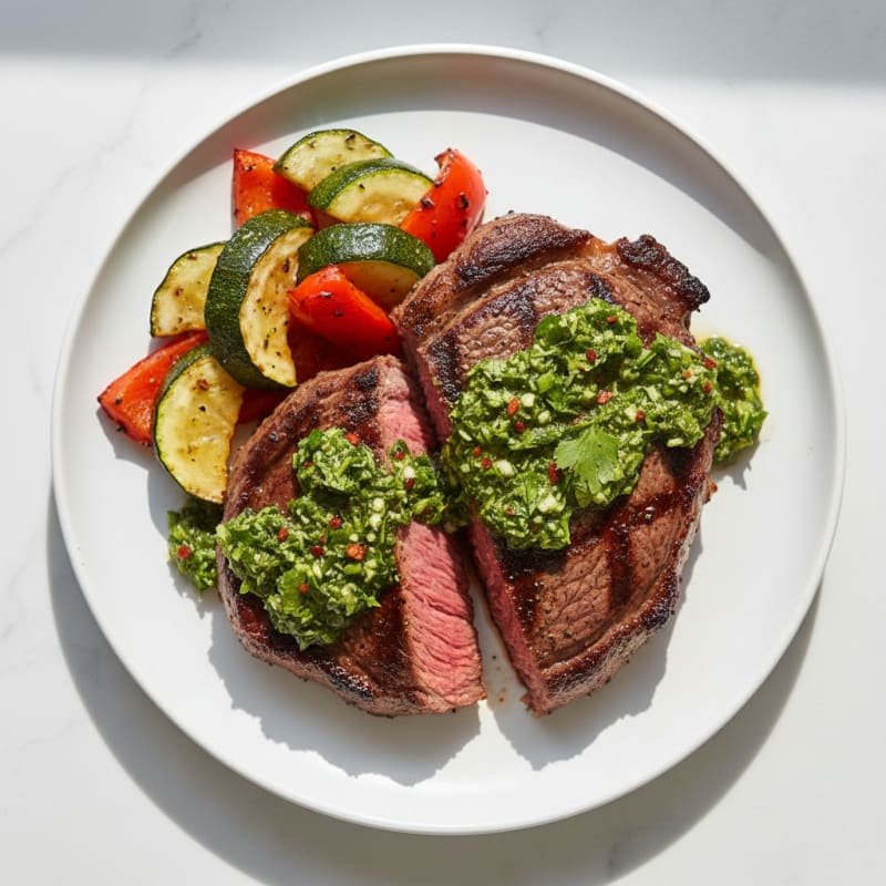 Smoky Grilled Steak with Zesty Chimichurri