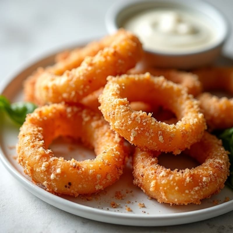 Crispy Baked Onion Rings with Almond Flour Coating