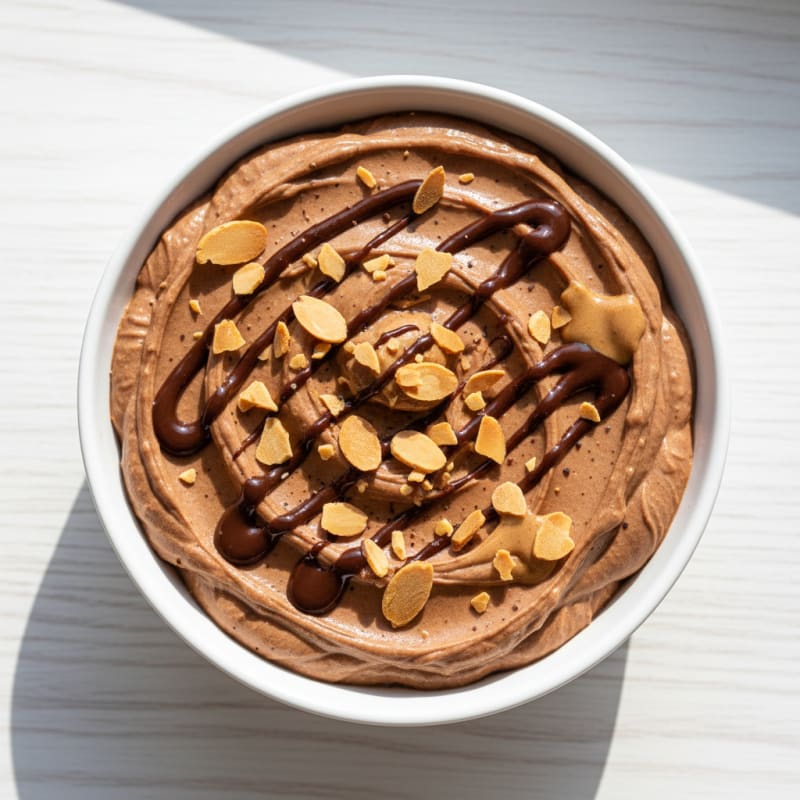 Creamy Cottage Cheese Protein Mousse with Cocoa and Almond Butter