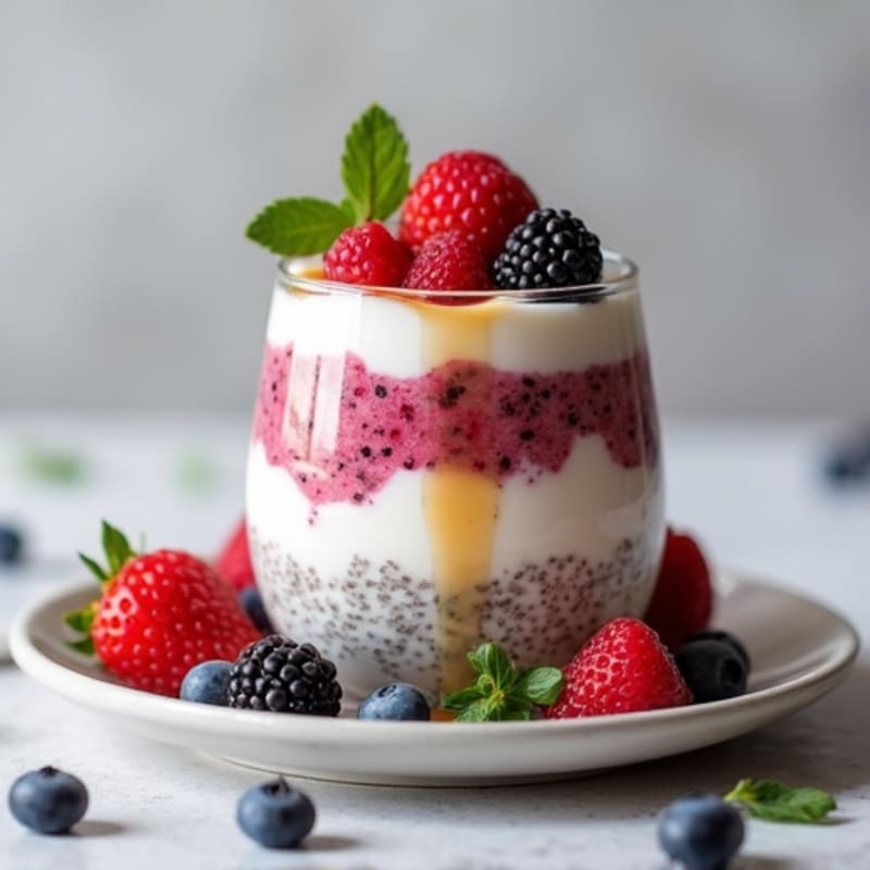 Fresh Berry Chia Pudding with Maple