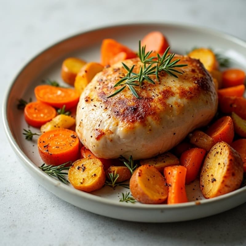 Sheet Pan Herb-Roasted Turkey and Crispy Root Vegetables