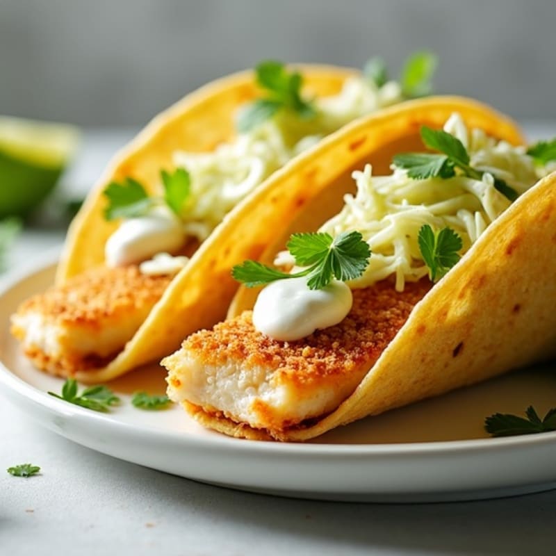 Crispy Baked Fish Tacos with Lime Slaw