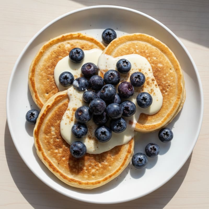 Fluffy Protein Pancakes with Berries