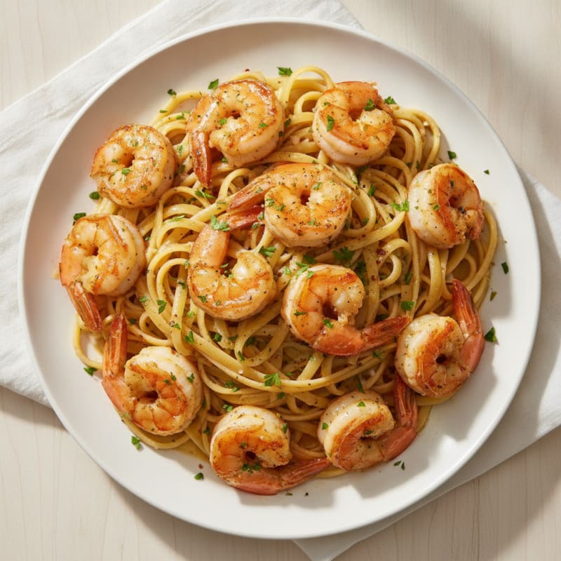 Garlic Butter Shrimp Scampi with Linguine
