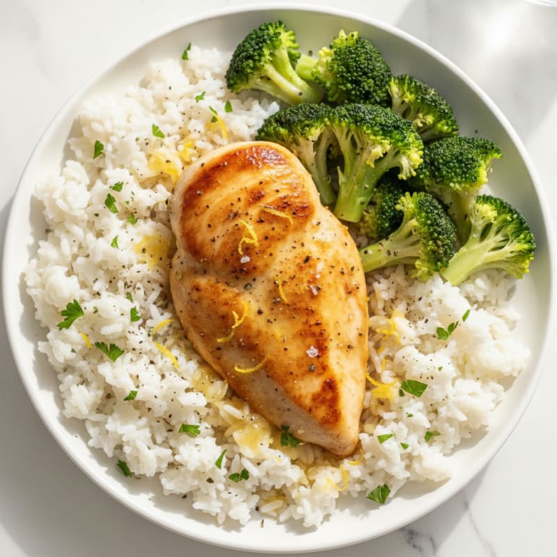 Lemon Herb Chicken and Broccoli Rice