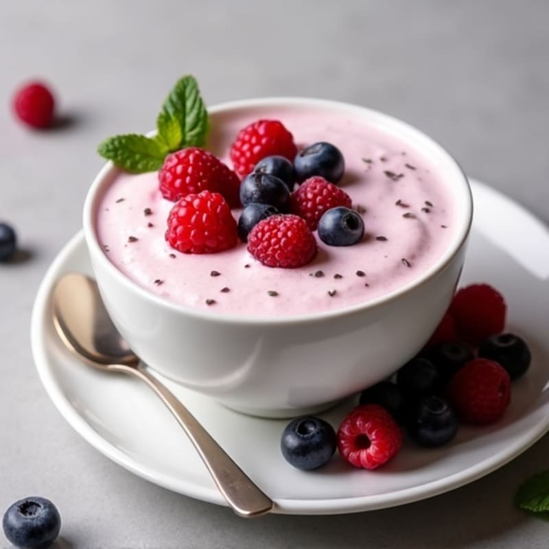 Silky Greek Yogurt Protein Mousse with Mixed Berries