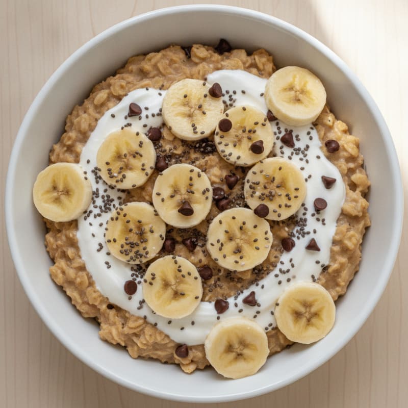 Creamy Banana Protein Oats with Greek Yogurt