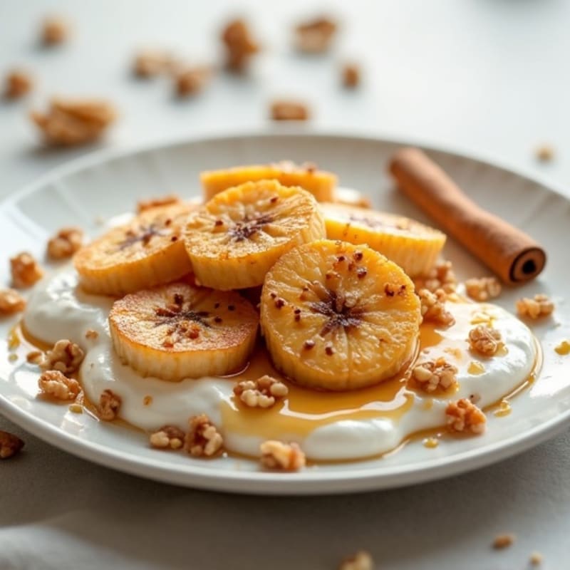 Caramelized Cinnamon Bananas with Creamy Greek Yogurt and Crunchy Walnuts
