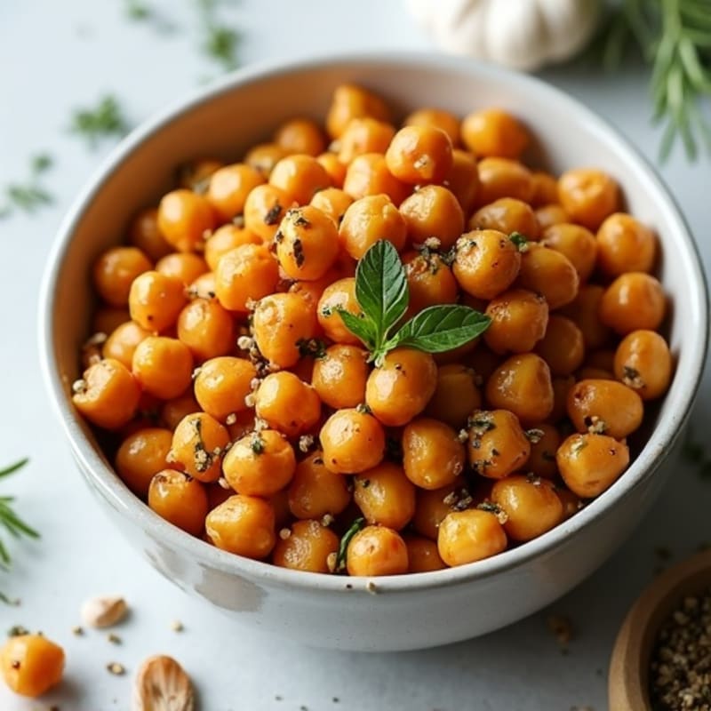 Crunchy Roasted Chickpeas with Garlic and Herbs