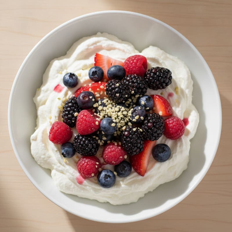 Silky Greek Yogurt Mousse with Mixed Berries