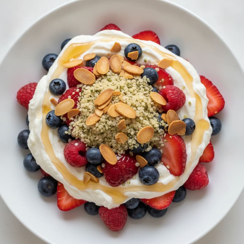 Greek Yogurt Protein Parfait with Mixed Berries