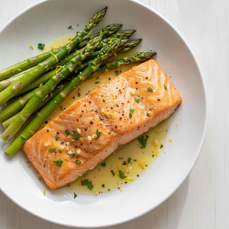 Lemon Herb Baked Salmon with Asparagus