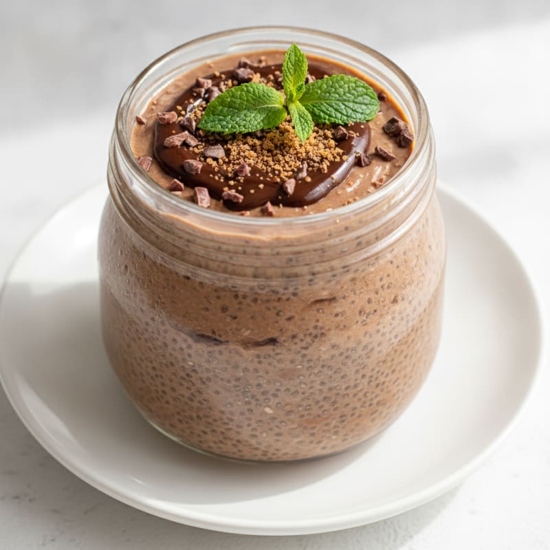 Chocolate Protein Chia Pudding Jar