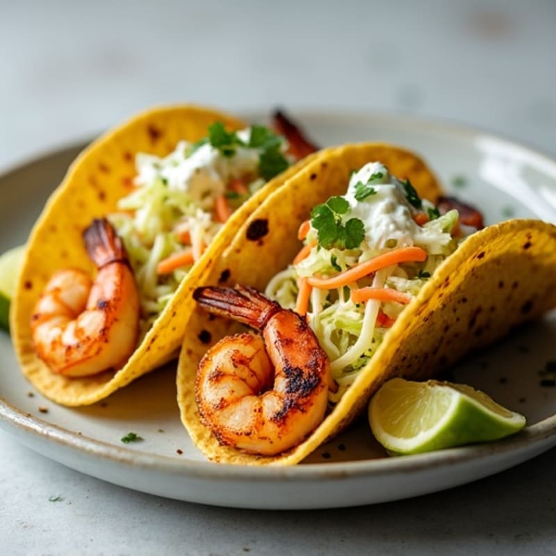 Blackened Shrimp Street Tacos with Lime Slaw