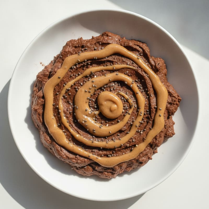 Silky Chocolate Protein Pudding with Almond Butter Swirl