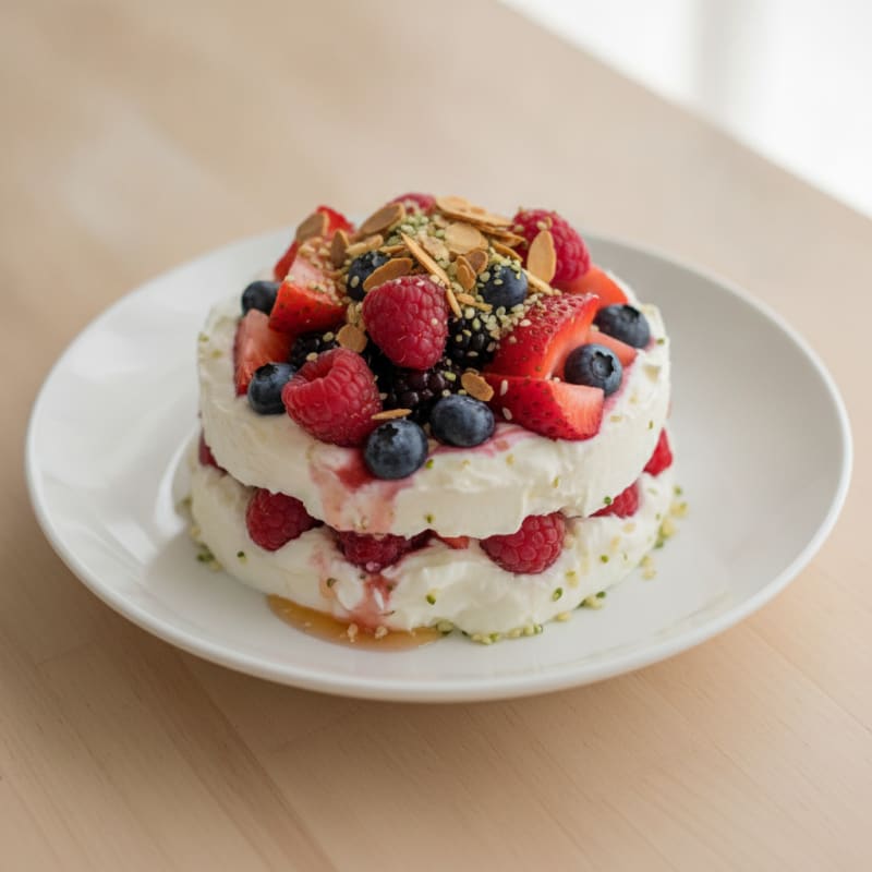 Greek Yogurt Protein Parfait with Mixed Berries