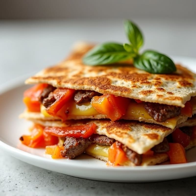 Crispy Lean Steak and Bell Pepper Quesadillas